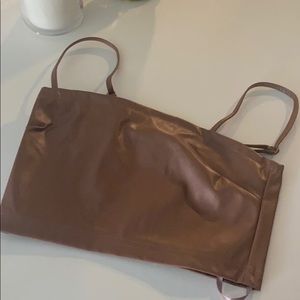 Brown faux Leather top